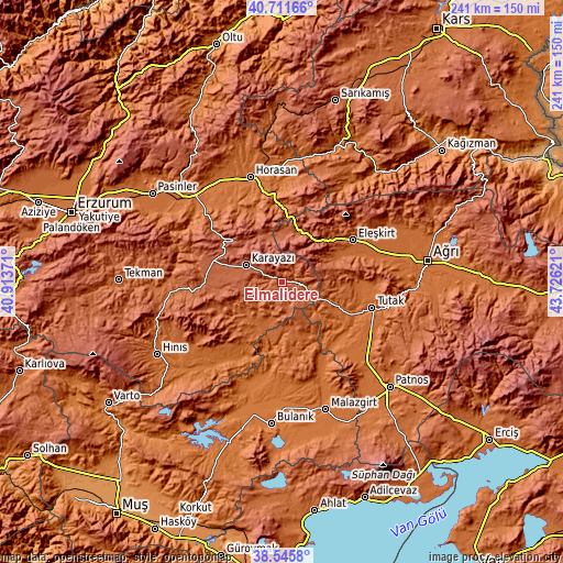 Topographic map of Elmalıdere