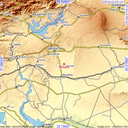 Topographic map of Minare