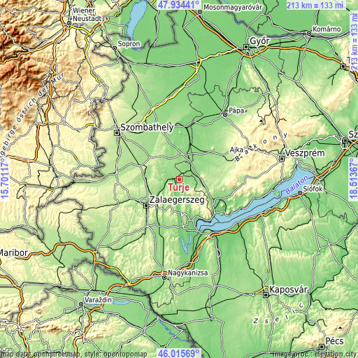Topographic map of Türje