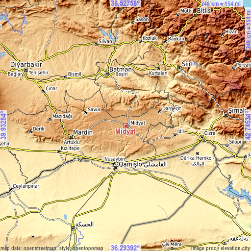 Topographic map of Midyat