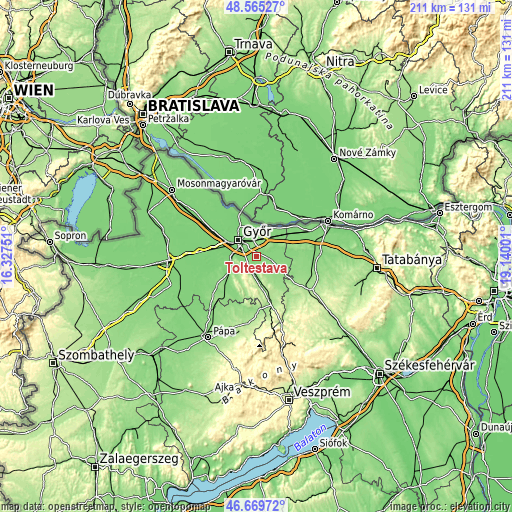 Topographic map of Töltéstava