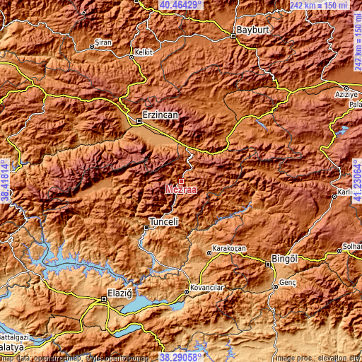 Topographic map of Mezraa