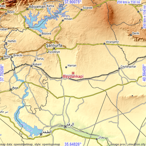 Topographic map of Meydankapı