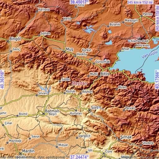 Topographic map of Meydan