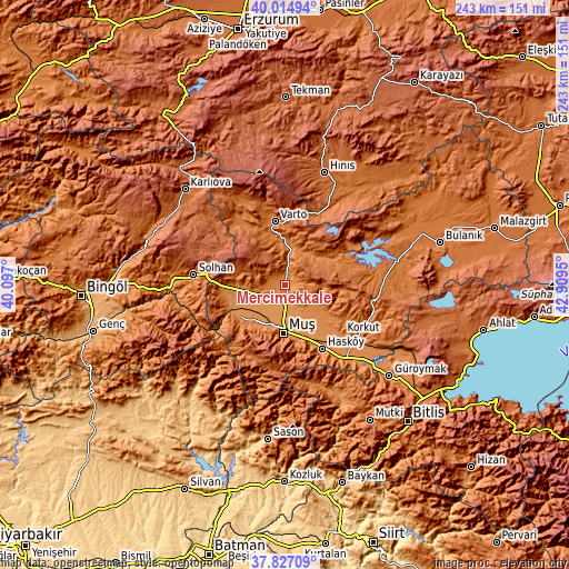 Topographic map of Mercimekkale