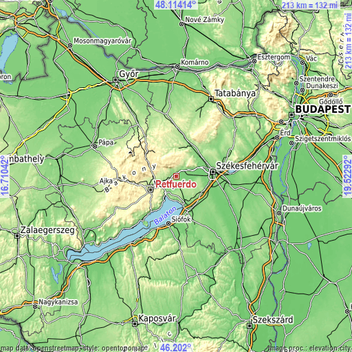 Topographic map of Pétfürdő