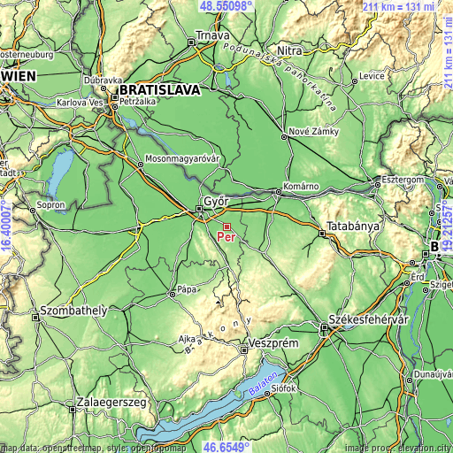 Topographic map of Pér