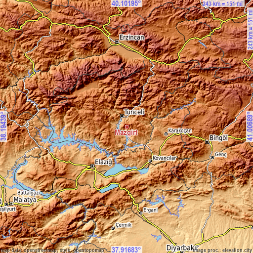 Topographic map of Mazgirt