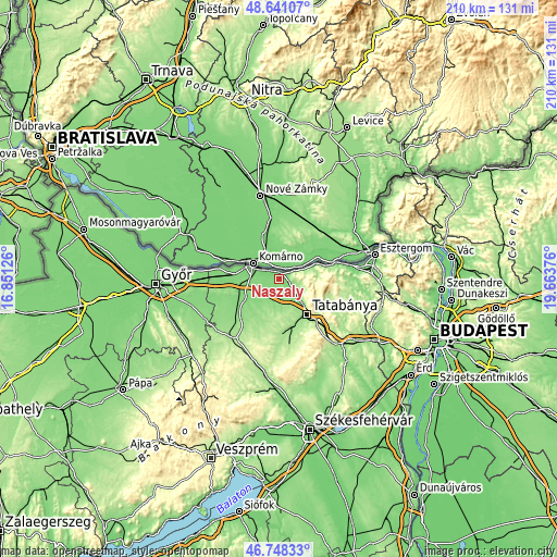 Topographic map of Naszály