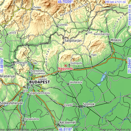 Topographic map of Nagyréde