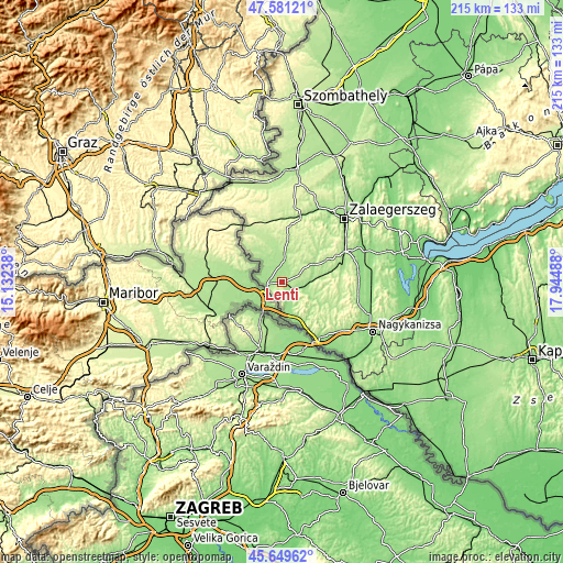 Topographic map of Lenti