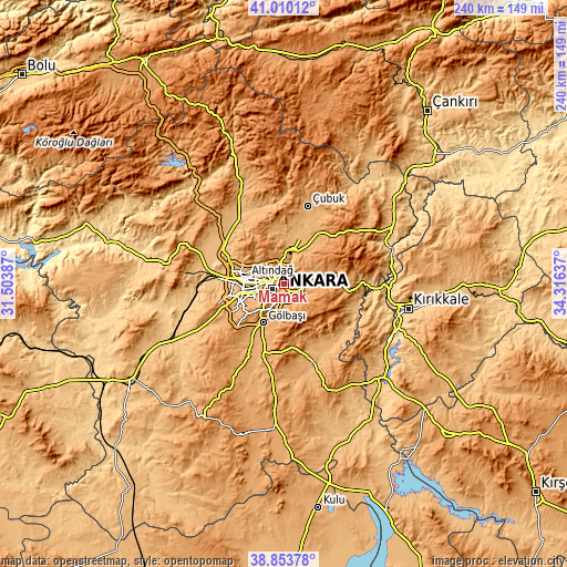 Topographic map of Mamak