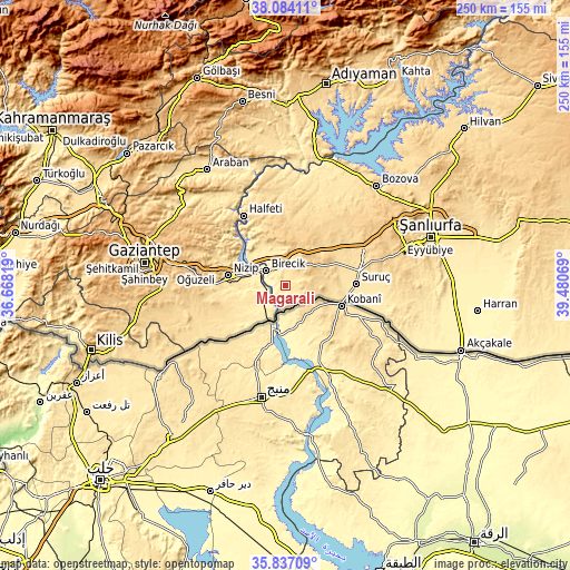 Topographic map of Mağaralı