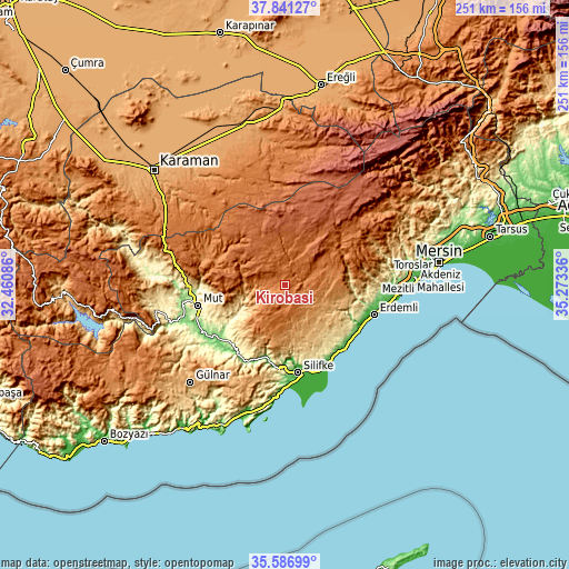 Topographic map of Kırobası