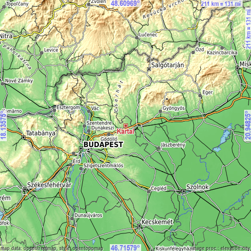 Topographic map of Kartal