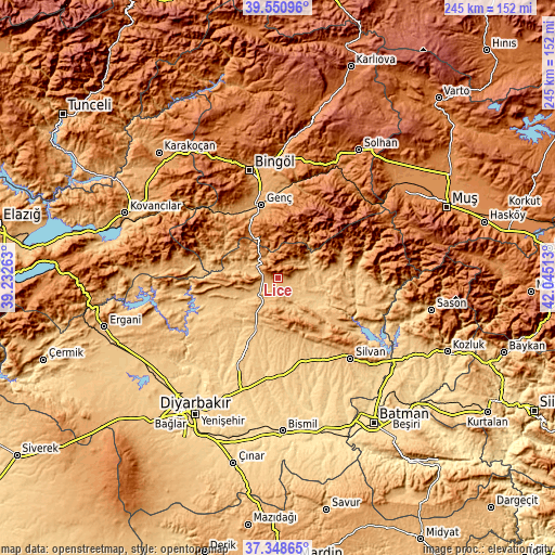 Topographic map of Lice