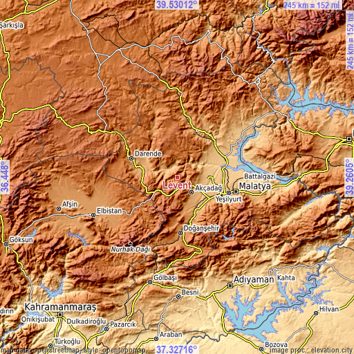 Topographic map of Levent