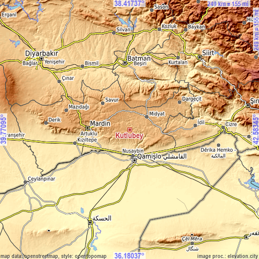 Topographic map of Kutlubey