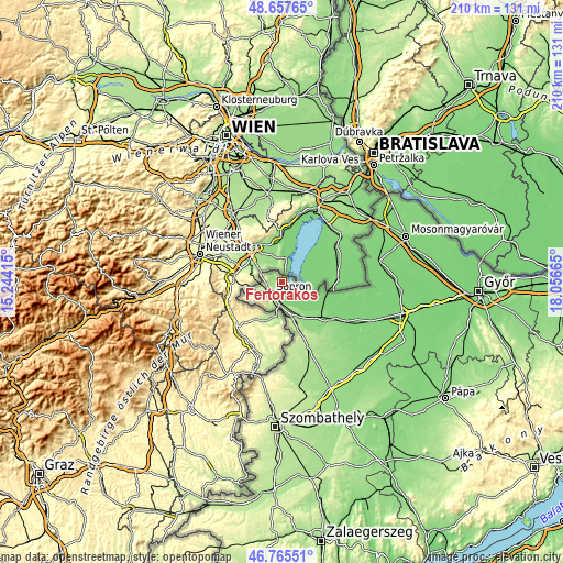Topographic map of Fertőrákos