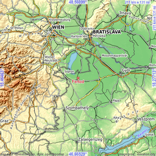 Topographic map of Fertőd