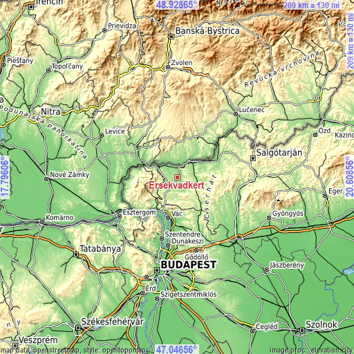 Topographic map of Érsekvadkert