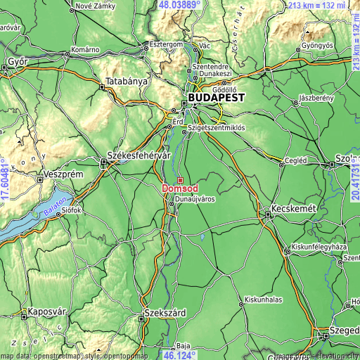 Topographic map of Dömsöd