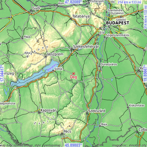 Topographic map of Dég