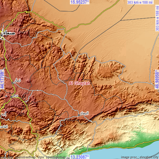 Topographic map of Al Ghaylah