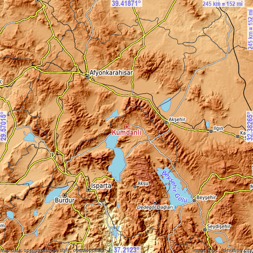 Topographic map of Kumdanlı