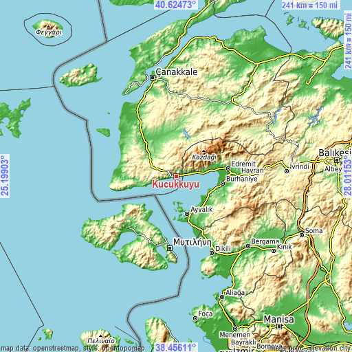 Topographic map of Küçükkuyu