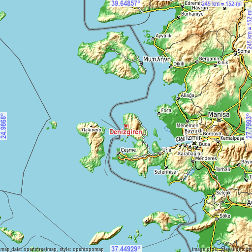 Topographic map of Denizgiren