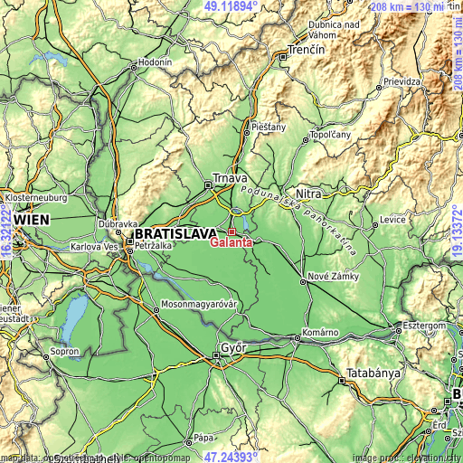 Topographic map of Galanta