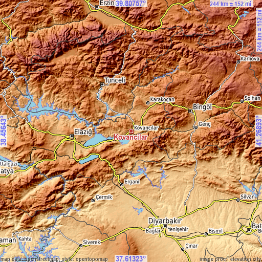 Topographic map of Kovancılar