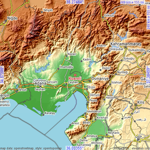 Topographic map of Kösreli
