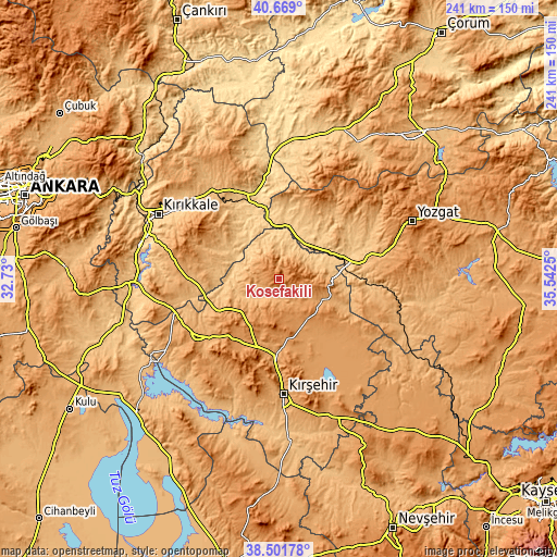 Topographic map of Kösefakılı