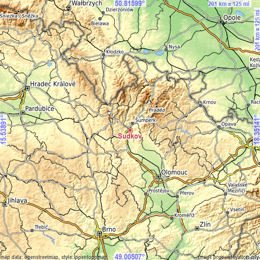 Topographic map of Sudkov