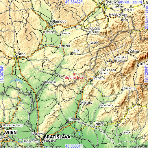 Topographic map of Suchá Loz