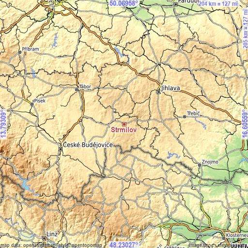 Topographic map of Strmilov