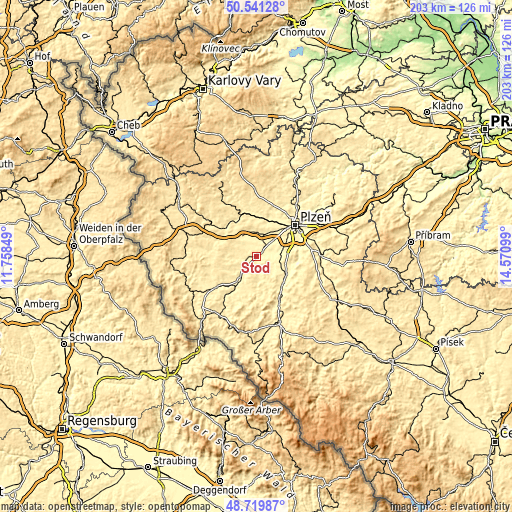 Topographic map of Stod