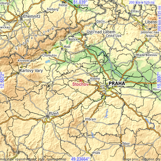 Topographic map of Stochov