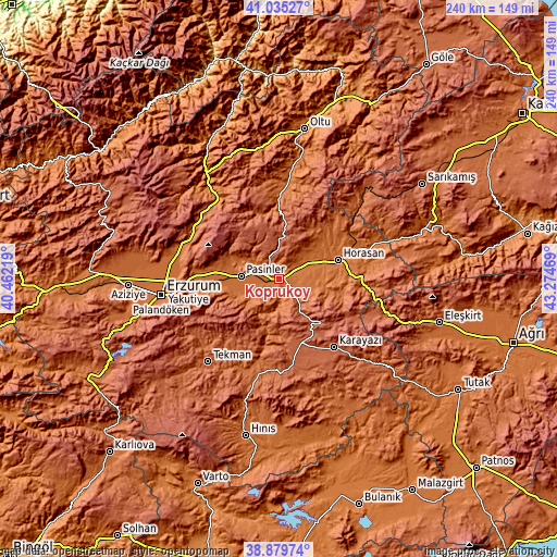 Topographic map of Köprüköy