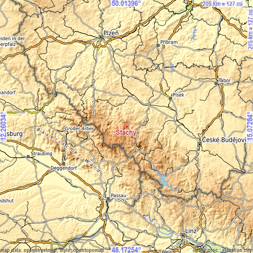 Topographic map of Stachy