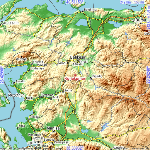 Topographic map of Konakpınar