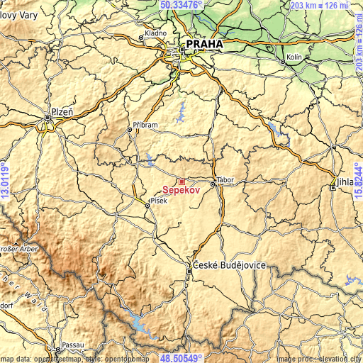 Topographic map of Sepekov