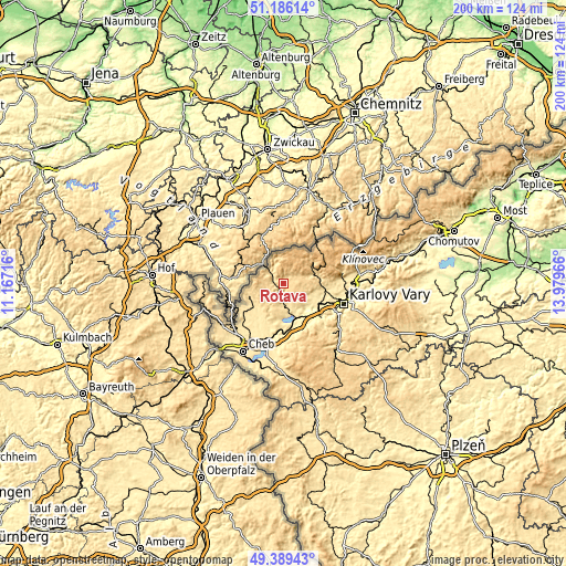 Topographic map of Rotava