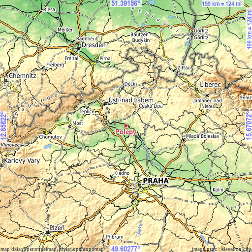 Topographic map of Polepy