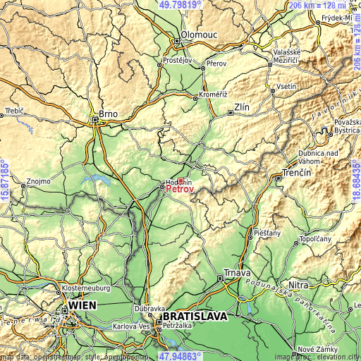 Topographic map of Petrov