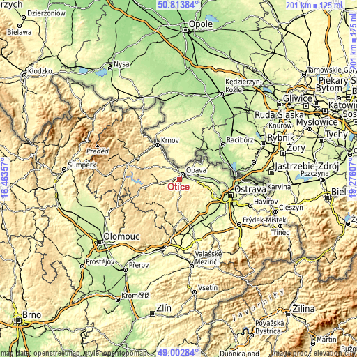 Topographic map of Otice