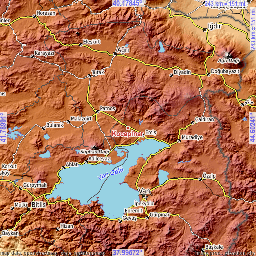 Topographic map of Kocapınar