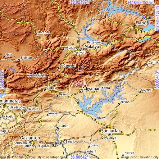 Topographic map of Koçali